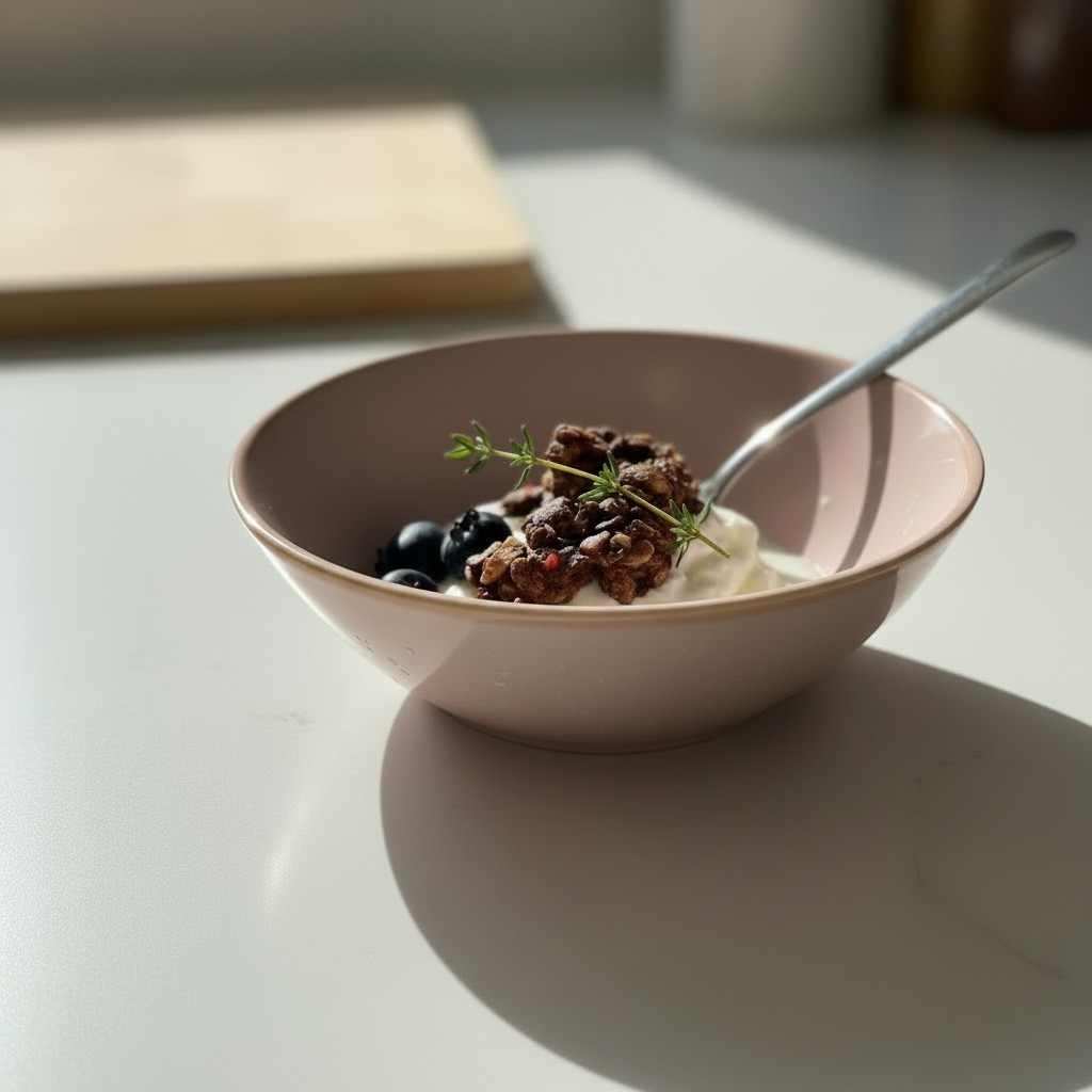 黑巧覆盆莓燕麥脆片食用情境